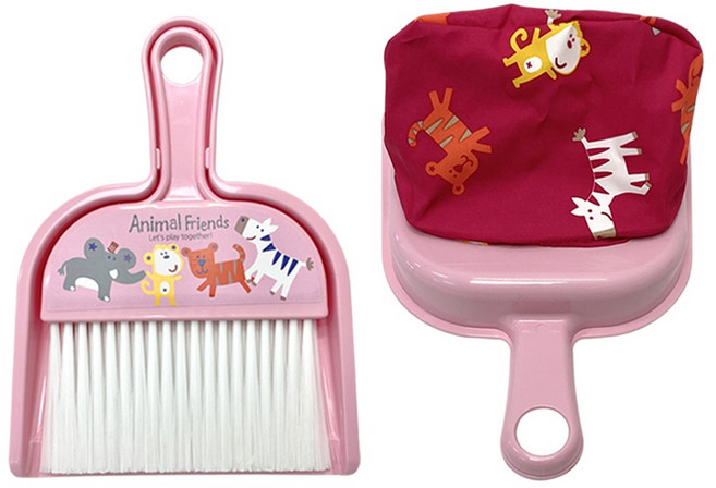 솔앤소울 주머니 미니 빗자루 2p + 쓰레받기 2p 세트, 핑크, 1세트