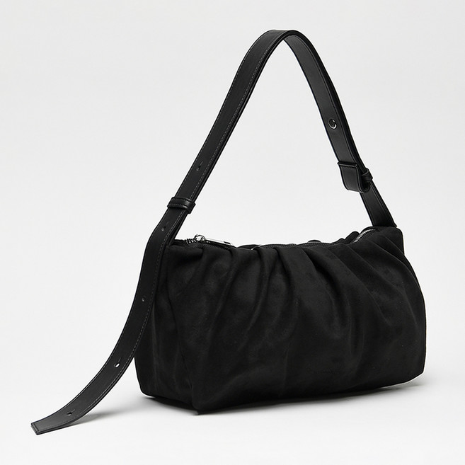 ALICE MARTHA 女款Erin皮革斜揹包, 黑色