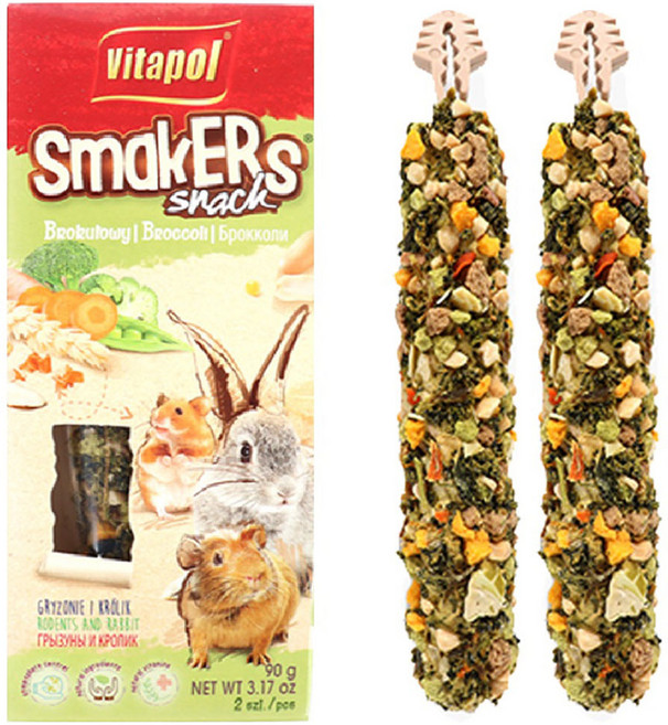 비타폴 소동물 간식 스메커 브로콜리 ZVP-1139 2p, 90g, 1개