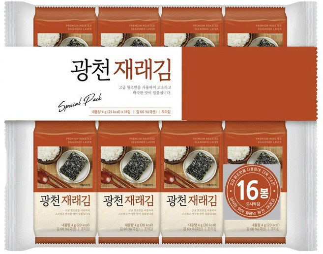 광천 재래김 16p, 64g, 1개