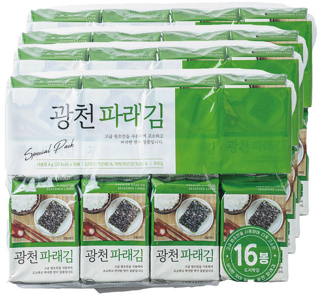 광천 파래김, 4g, 64개