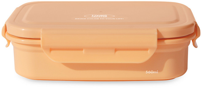 리빙크리에이터 칸막이 지켜텐 스텐 도시락 560ml, 애프리콧, 1개