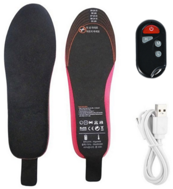 홈스타 카본 온열깔창 USB 슬림 충전형 발난로 잘라쓰는 깔창 대형, 블랙