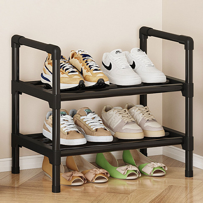 튼튼 다용도 신발장 45cm, 블랙, 2단
