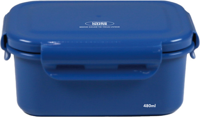 리빙크리에이터 지켜텐 스텐 도시락용기 블루 480ml, 1개, 단품