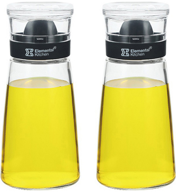 엘레멘탈키친 시노글라스 오일병 블랙, 2개, 230ml