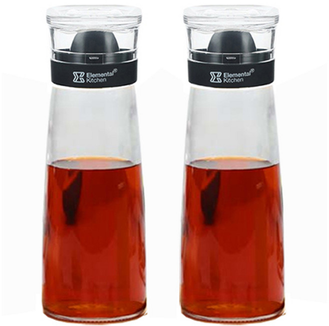 엘레멘탈키친 시노글라스 오일병 블랙, 340ml, 2개