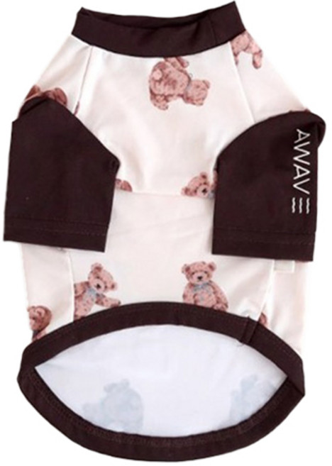 개꿀이냥 강아지 베어 래쉬가드 HDBI00389, 베이지, 1개