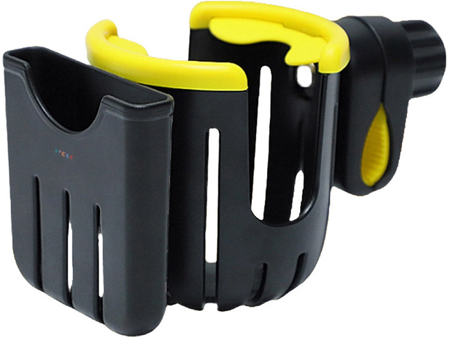 아이끌레 유아용 투인원 베젤 유모차 컵홀더, 옐로우, 1개