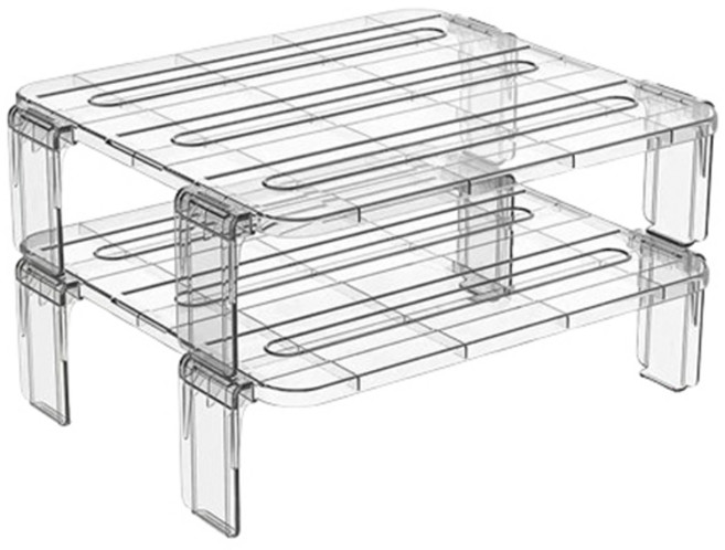 마켓피오 주방 냉장고 PET 레이어드 정리 랙, 타입4, 2개