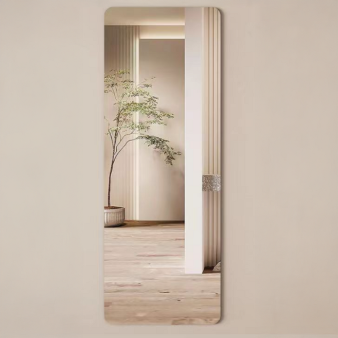 아크릴 부착 전신거울 라운드, 투명