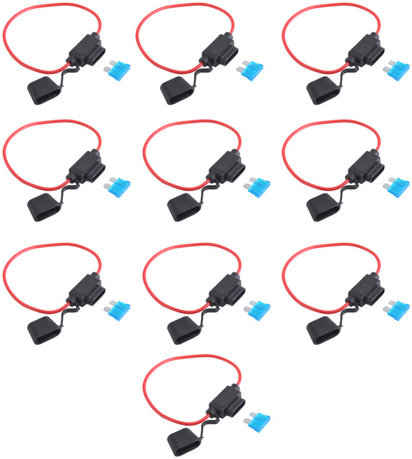 오토크루 방수 퓨즈홀더 대형퓨즈 중간 휴즈 10A, 10개