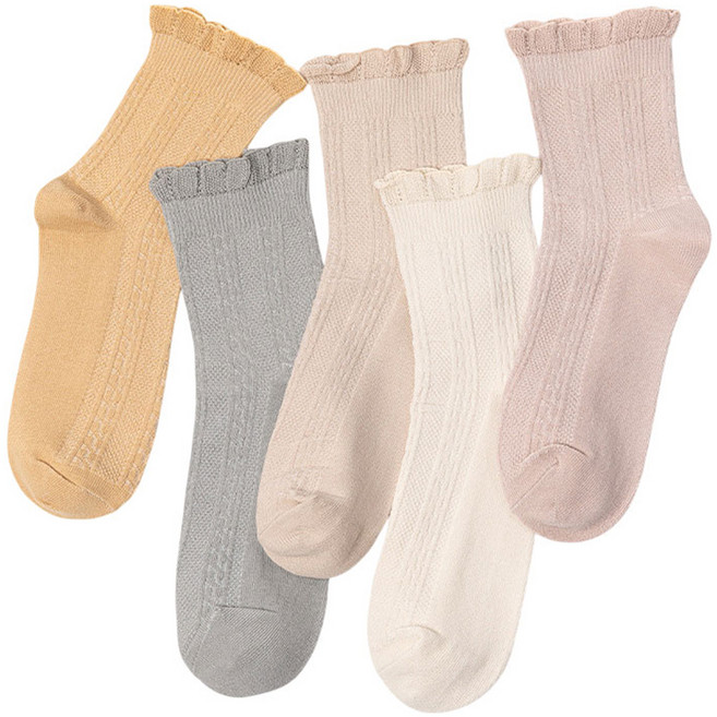 메이징초이스 임산부 조임 없는 종아리 양말 5종 세트, 1세트