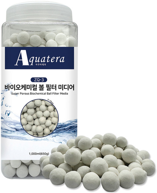 아쿠아테라 바이오케미컬 볼 필터 미디어 1000ml ZQ-3, 1개