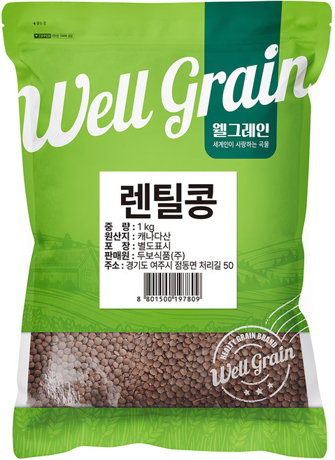 두보식품 웰그레인 렌틸콩, 1kg, 1개