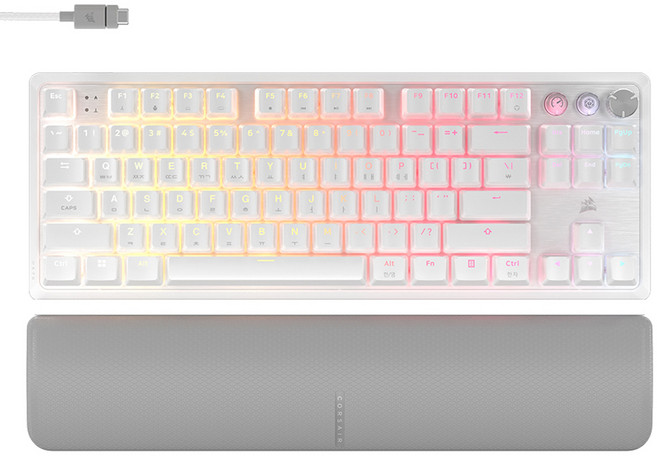 커세어 K70 PRO TKL MGX 래피드트리거 게이밍 기계식 키보드, 화이트, 마그네틱축(자석축)