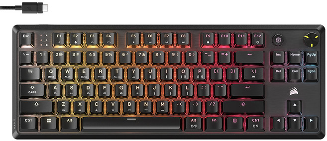CORSAIR 海盜船 K70 RGB CORE TKL 無數字鍵 電競機械式鍵盤, 黑色, 單一商品, 紅軸