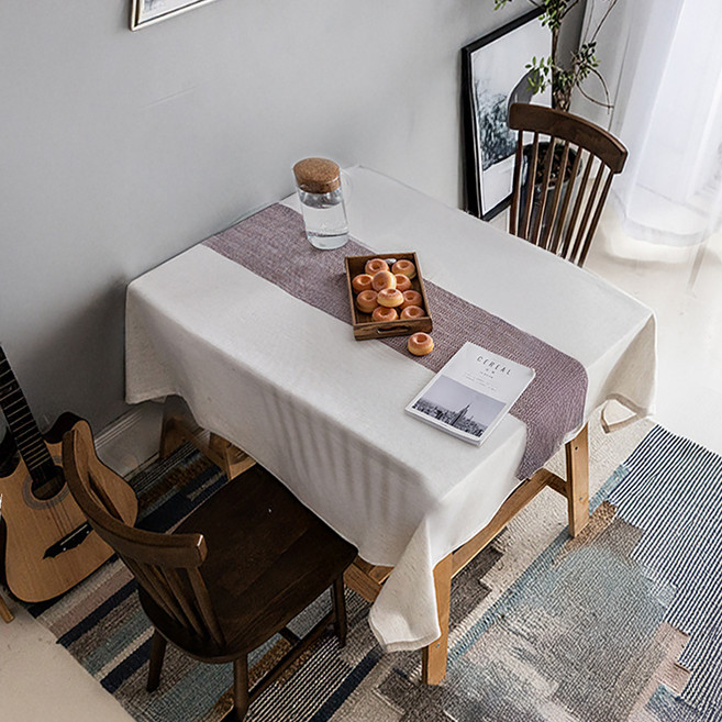 알럽홈 배색 포인트 정사각형 식탁보, 레드, 1개, 60 x 60 cm