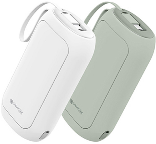 슈틸루스터 손난로 보조배터리 5000mAh 2종 세트, ST-PW100, 화이트 + 올리브