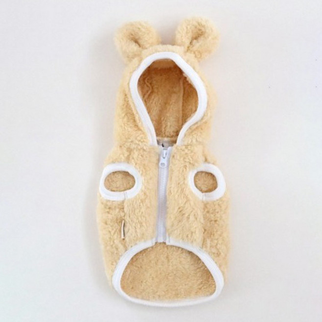 개꿀이냥 강아지옷 베베 후드 후리스 HDJK00407, 옐로우, 1개