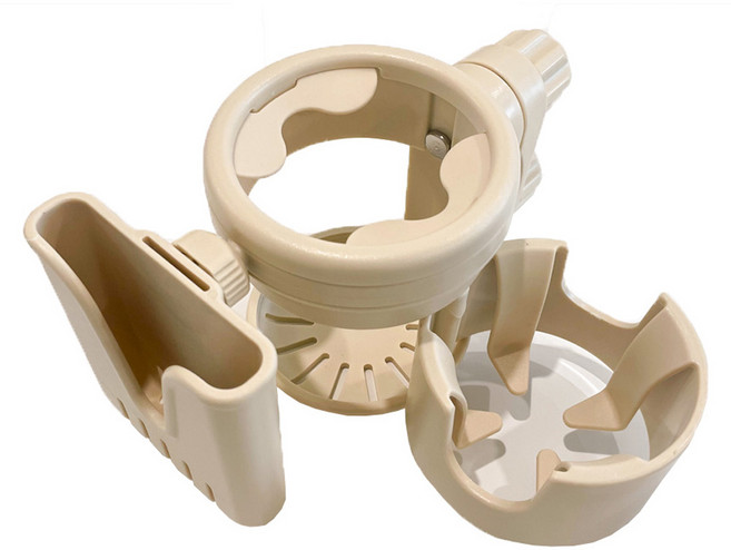 루넬 2구 핸드폰 이중 잠금 부가부 줄즈 리안 호환 까꿍 유모차 컵홀더, 베이지, 1개