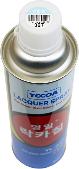 예코아 영일 락카 페인트 스프레이, YL-327 연청색, 420ml, 1개
