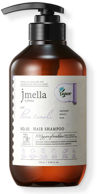 제이멜라 인 프랑스 퓨어 네롤리 비건 헤어 샴푸 오렌지 네롤리향, 1개, 500ml
