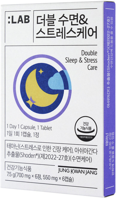 정관장 더블수면 & 스트레스케어 영양제, 6회분, 1개