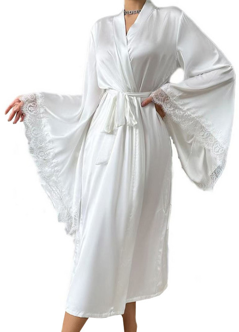 원이네 실크 샤워가운 M, 화이트, 1개