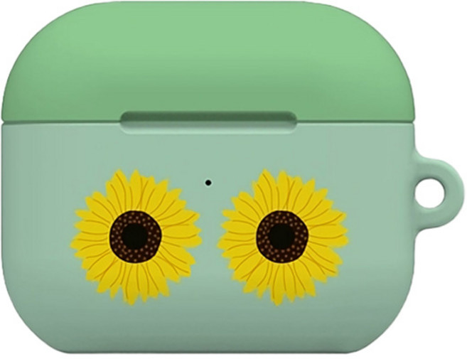 워너프 몬드 에어팟4 하드 케이스, 빅플라워 해바라기, 1개