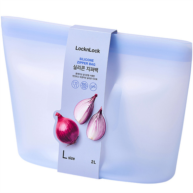 락앤락 실리콘 지퍼백 2L 블루, 1개, 단품