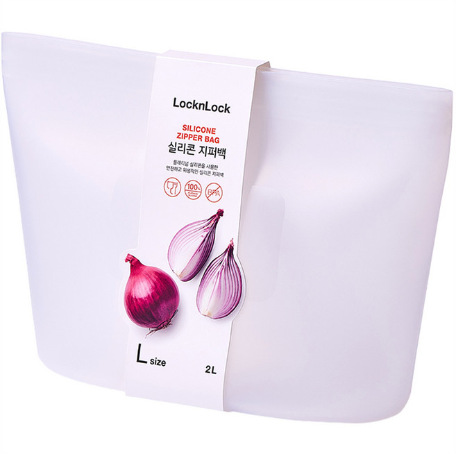 락앤락 실리콘 지퍼백 2L 내추럴, 1개, 단품
