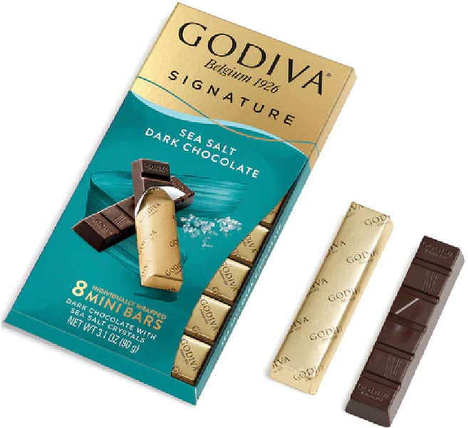 고디바 시그니쳐 씨솔트 다크 초콜릿 미니바, 90g, 1개