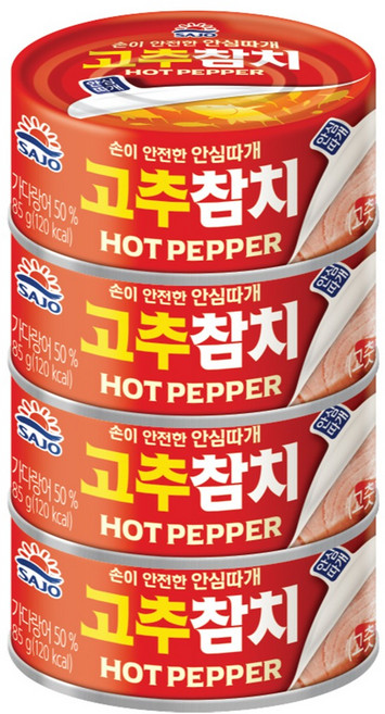 사조참치 고추참치, 85g, 4개