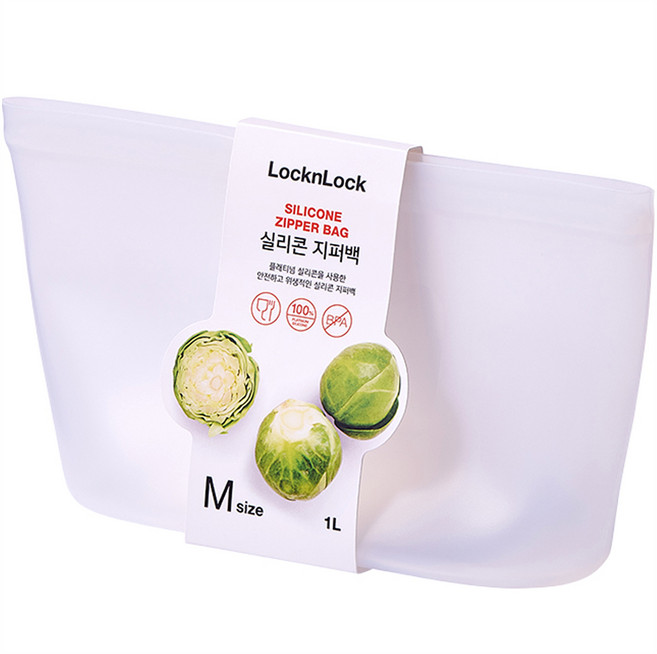락앤락 실리콘 지퍼백 1L 내추럴, 1개, 단품