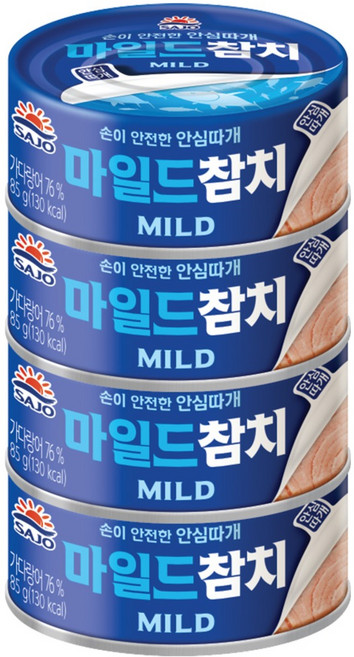 사조참치 마일드, 85g, 4개