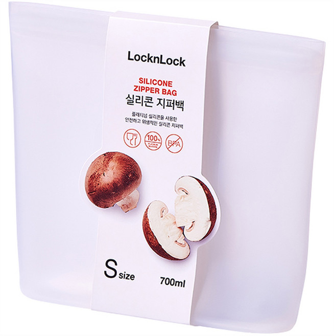 락앤락 실리콘 지퍼백 700ml 내추럴, 1개, 단품