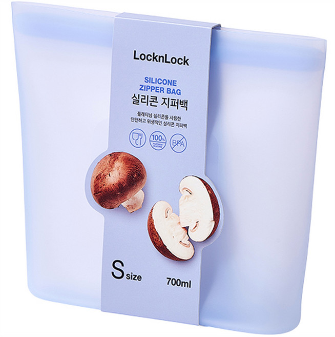 락앤락 실리콘 지퍼백 700ml 블루, 1개, 단품