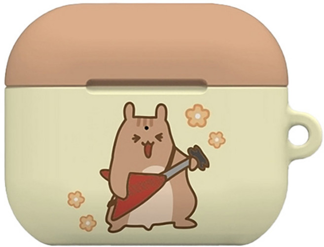 워너프 몬드 에어팟4 하드 케이스, 햄스터 락스타햄, 1개