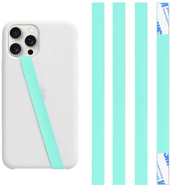 808 실리콘 휴대폰 핑거 그립 고탄력 스트랩, 4개, 민트