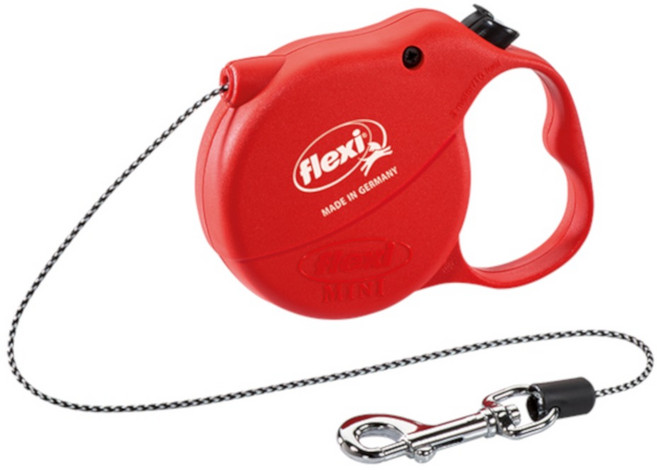 플렉시 반려견 스탠다드 MINI 코드 자동 리드줄, 레드, 1개