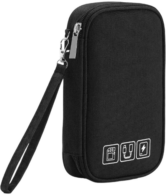 심플리비 다용도 멀티 디지털 수납 파우치, 블랙, 1개