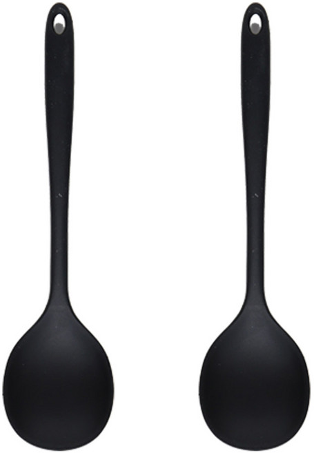 이지실리 실리콘 멀티요리 왕스푼, 블랙, 2개