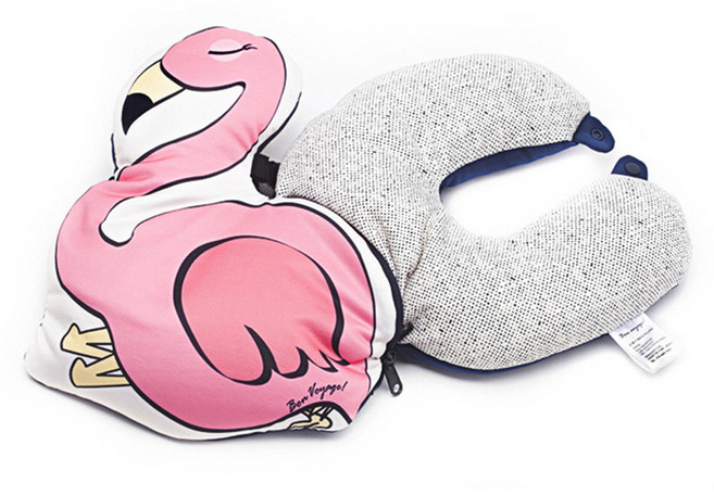 럭키플래닛 본보야지 2in1 목베개 플라밍고
