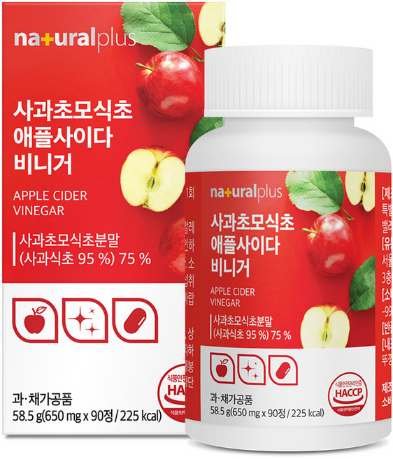 내츄럴플러스 사과초모식초 애플사이다비니거 58.5g, 90정, 1개