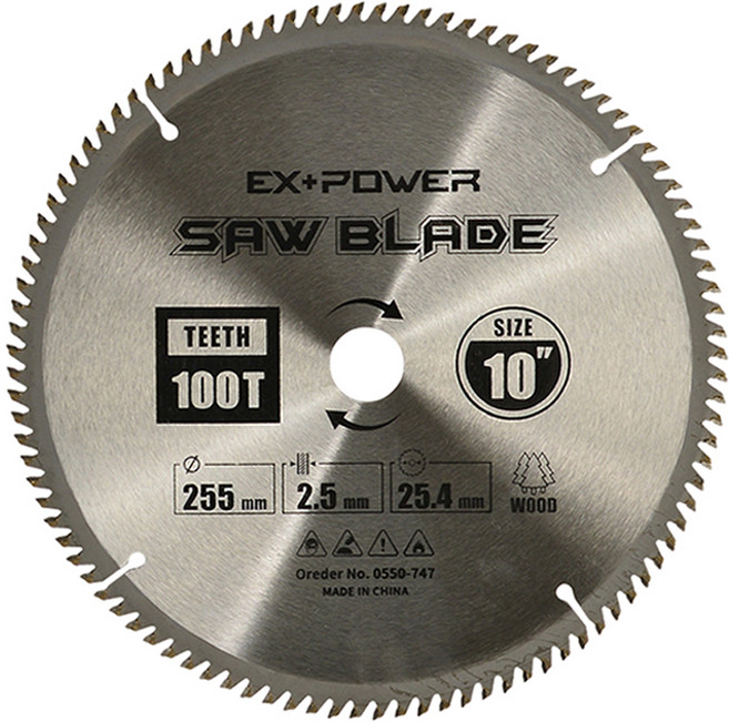 이엑스파워 원형톱날 팁쏘 목재용 255mm EXC-10100, 1개