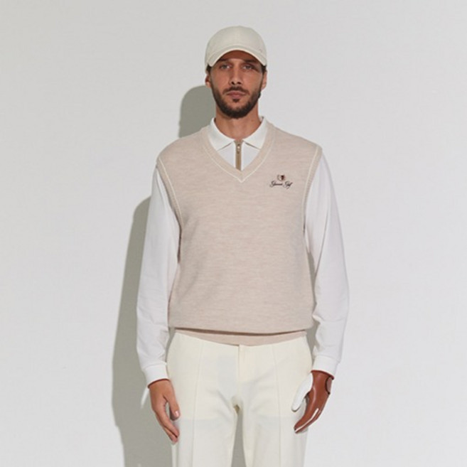 GARMENT GOLF 男士羊毛V領套頭背心