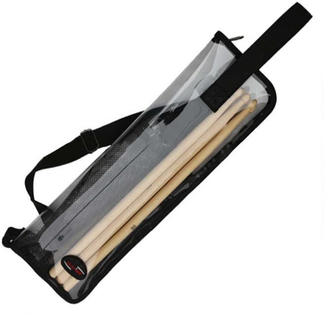 탑피아 깔끔한 드럼스틱 가방 블랙 투명, 1개