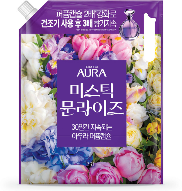 아우라 퍼퓸캡슐 섬유유연제 미스틱 문라이즈 리필, 2.3L, 1개