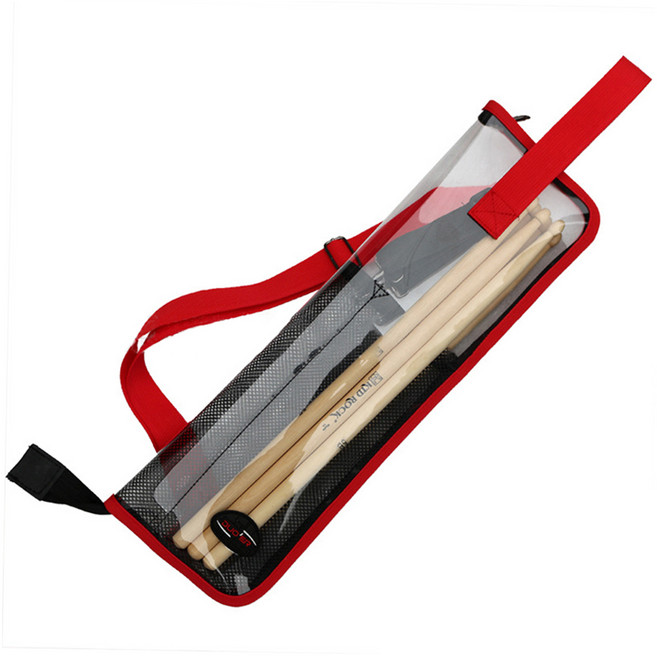 탑피아 깔끔한 드럼스틱 가방 레드투명, 1개